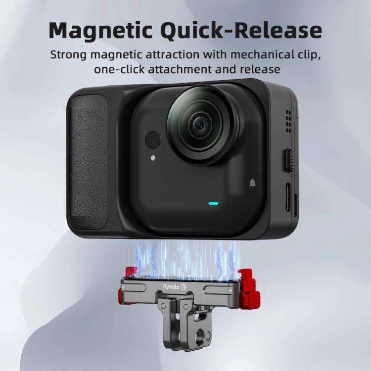 For Insta360 Go Ultra Flymile Magnetic Quick-Release Adapter Aluminum Alloy Mount Extension Acces...