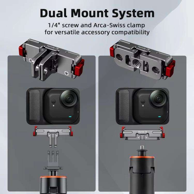 For Insta360 Go Ultra Flymile Magnetic Quick-Release Adapter Aluminum Alloy Mount Extension Acces...