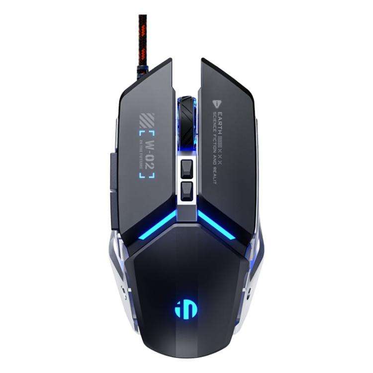Inphic W-02 USB Wired Mouse Gaming Macro-Programmable Illuminated Computer Mice(Black)