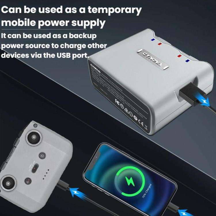 For DJI Mini 2 / 2 SE / 4K CYNOVA C-MN-201 Portable Dual-Way Charging Manager With USB-C Ports