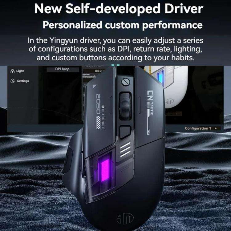 Inphic Bluetooth Wireless Mouse Office & Gaming LED Charging Mice, Spec: Tri-Mode White