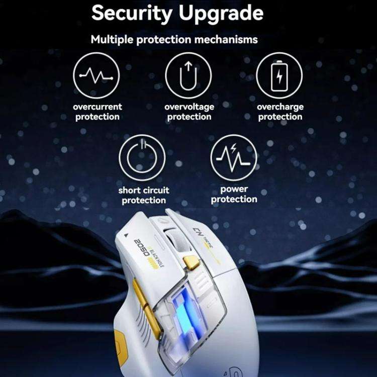 Inphic Bluetooth Wireless Mouse Office & Gaming LED Charging Mice, Spec: Dual Mode White