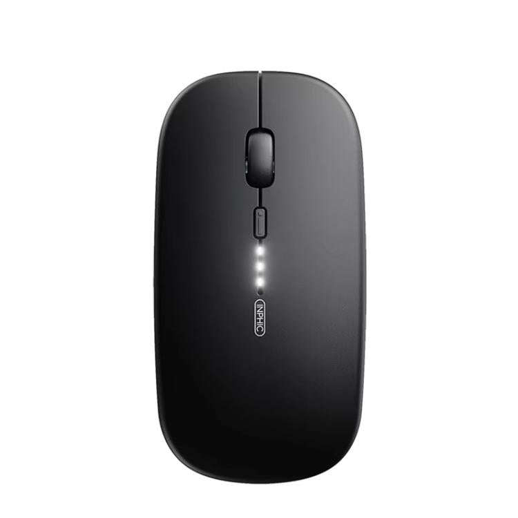 Inphic M1 PRO Wireless Bluetooth Tri-mode Rechargeable Mute Mouse With Battery Level Display(Black)