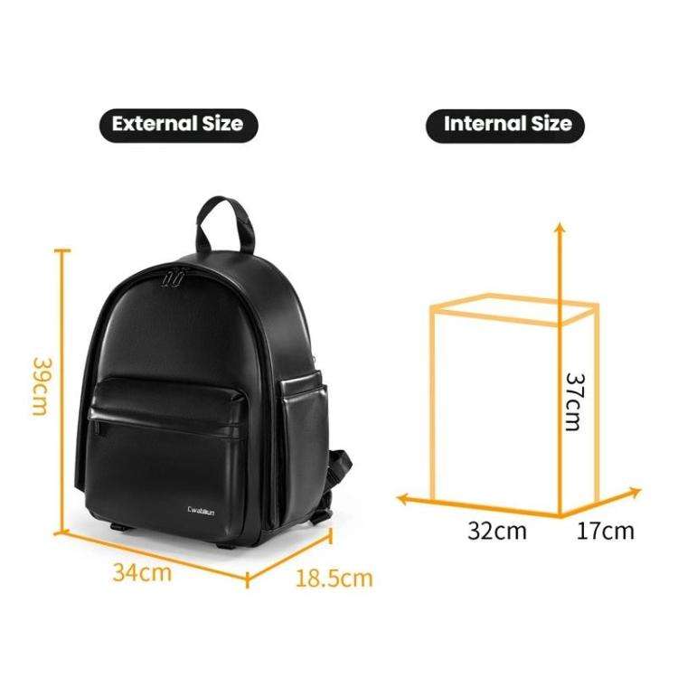 Cwatcun D125 Medium Shoulder Camera Bag Waterproof Casual Photography Backpack(Black)
