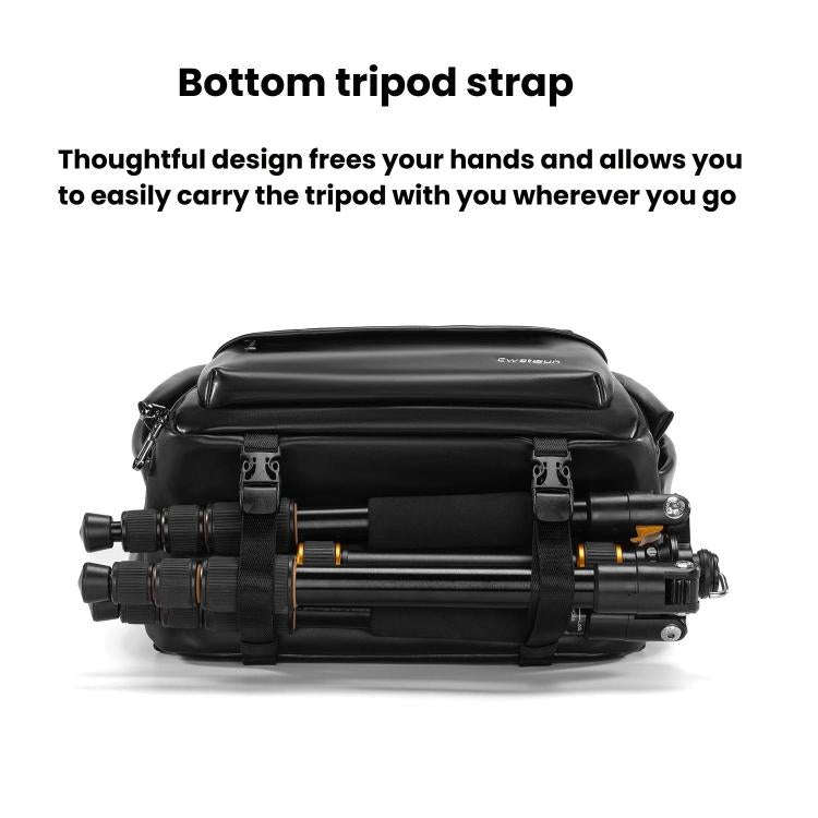 Cwatcun D125 Medium Shoulder Camera Bag Waterproof Casual Photography Backpack(Black)