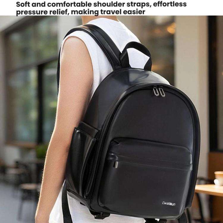 Cwatcun D125 Medium Shoulder Camera Bag Waterproof Casual Photography Backpack(Black)