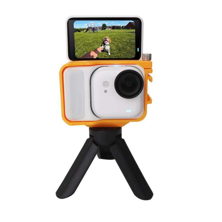 For Insta360 GO Ultra PC Expansion Cage with 1/4-inch Screw Hole & Cold Shoe Mount(Black)