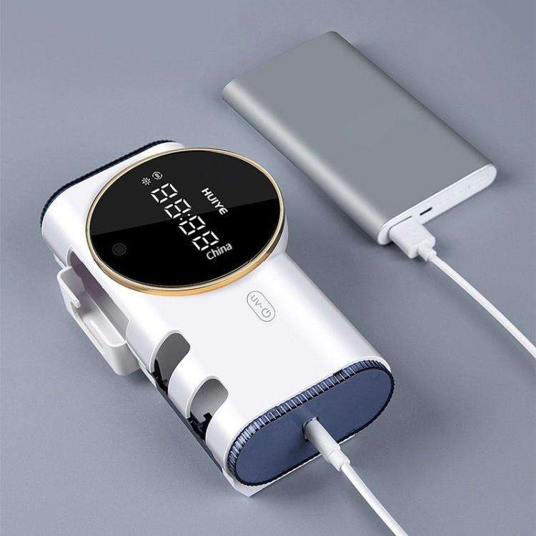 HUIYE UV Toothbrush And Razor Sanitizer Drying Box With LCD Display Wall-Mounted No-Drill Electri...