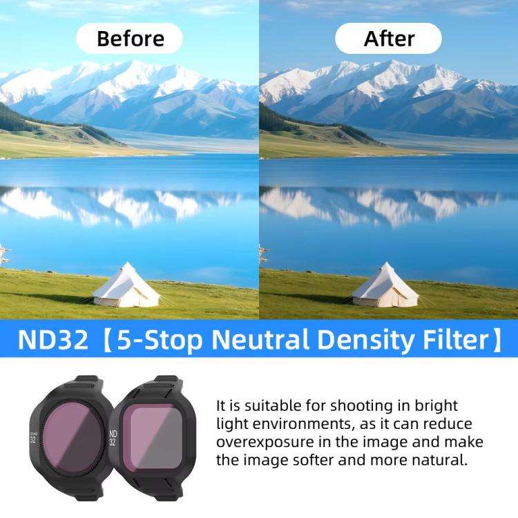 For DJI Mini 5 Pro Drone Magnetic Lens Filters UV+CPL+ND16