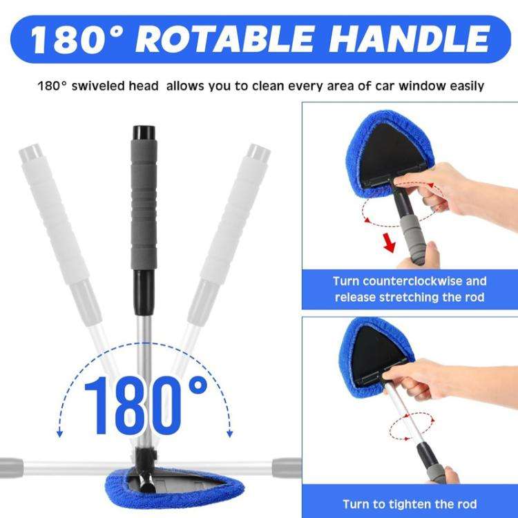 6pcs Car Windshield Cleaning Brush Set Telescopic Window Brush Car Washing Supplies(Grey)