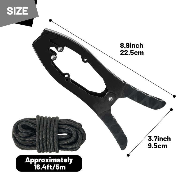 Canoe/Kayak Self-Locking Stainless Steel Anchor Clamp With Toothed Jaws, Specification: Black + K...