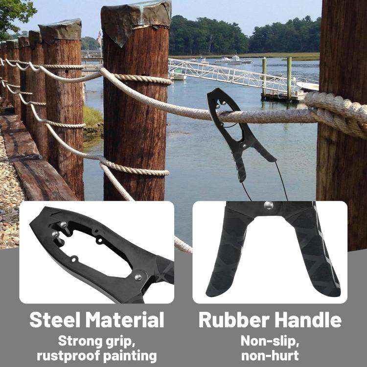 Canoe/Kayak Self-Locking Stainless Steel Anchor Clamp With Toothed Jaws, Specification: Black + K...