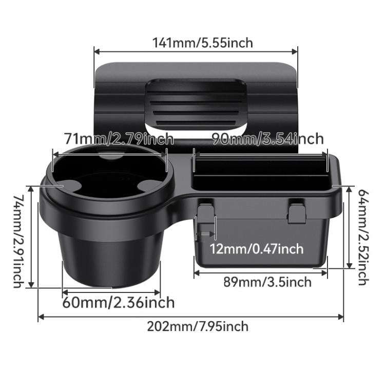 SHUNWEI Multifunctional Door Storage Cup Holder Mobile Phone Slot Storage Box(202x176x91mm)