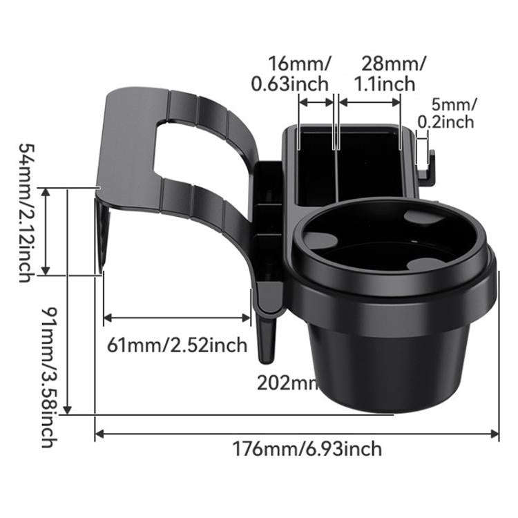SHUNWEI Multifunctional Door Storage Cup Holder Mobile Phone Slot Storage Box(202x176x91mm)