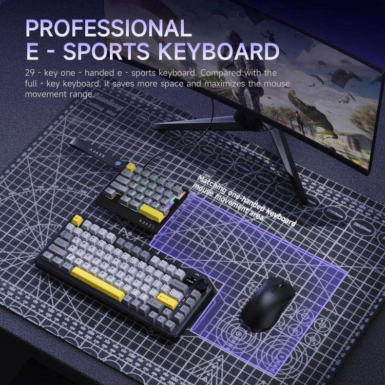 Ajazz AK029 Magnetic Rice Switch HIFI Edition RGB Backlight Wired Single Handed Gaming Keyboard(B...