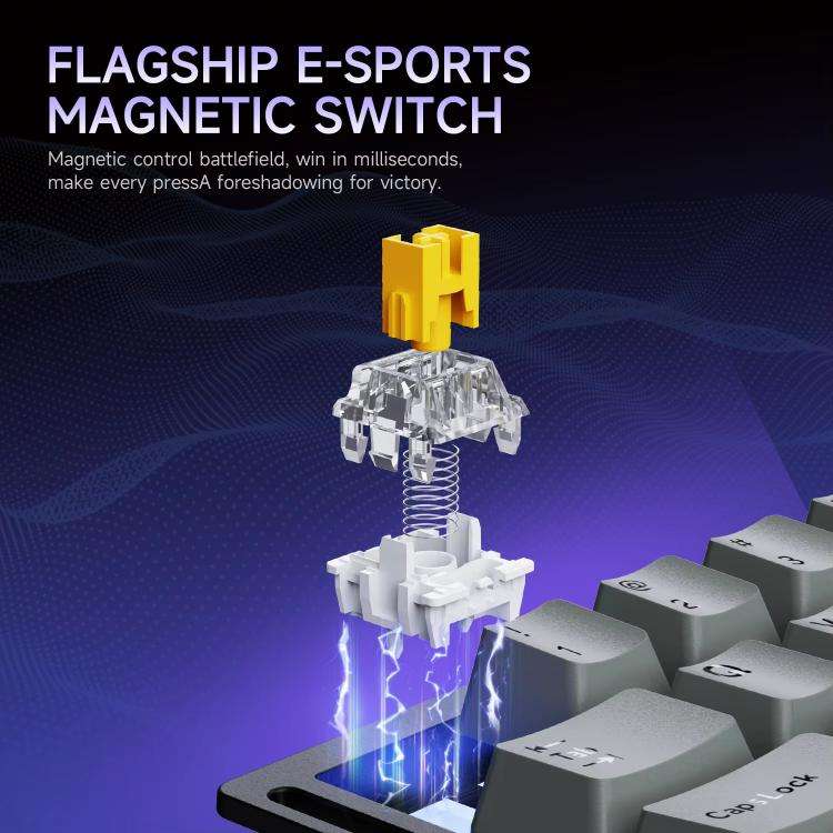 Ajazz AK029 Magnetic Rice Switch HIFI Edition RGB Backlight Wired Single Handed Gaming Keyboard(B...