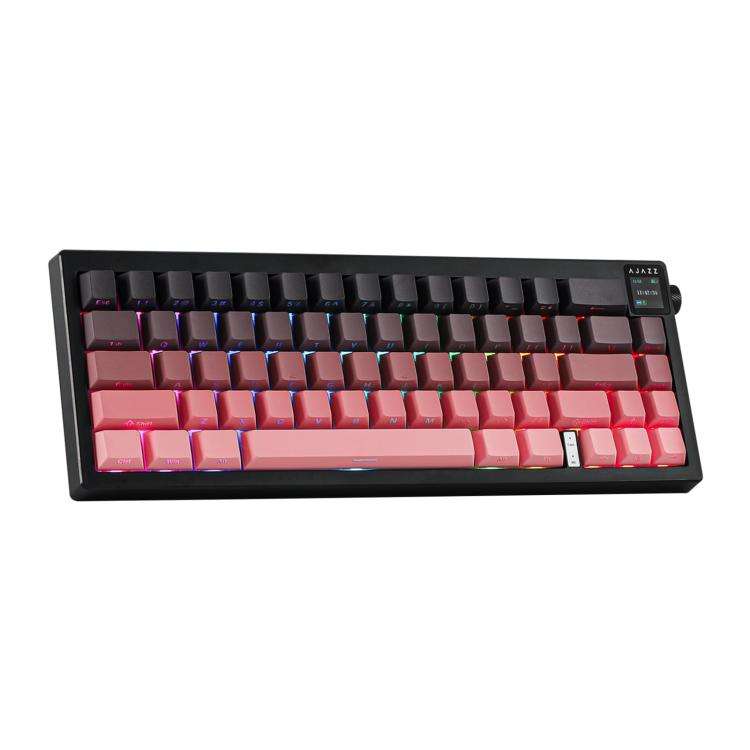 Ajazz AK650 Tri-mode Wireless Mechanical Keyboard With Screen Knob RGB Light, Color: Dream Switch...