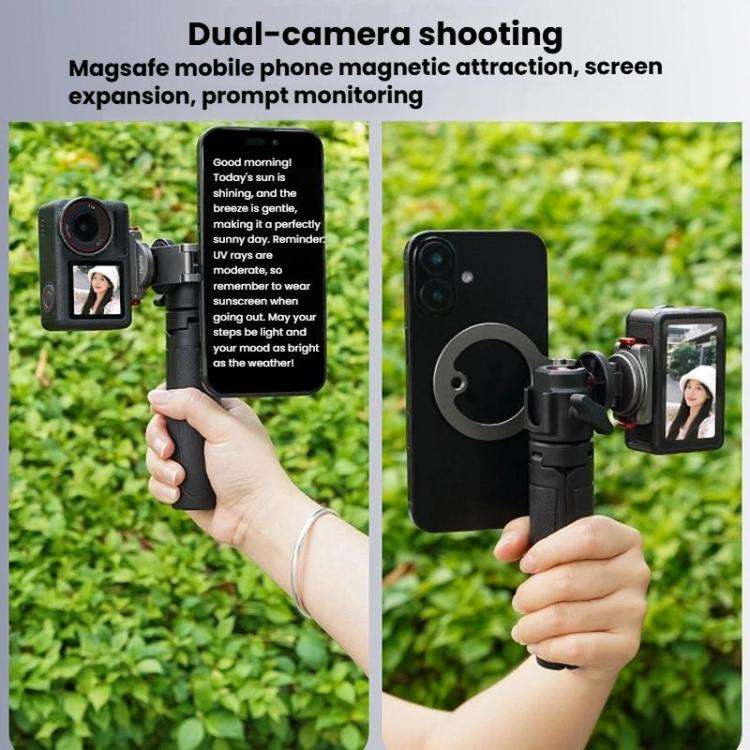 For DJI Osmo Action 3 / 4 / 5 Pro / Osmo 360 Flymile Quick-Release Magnetic Mount(Black)