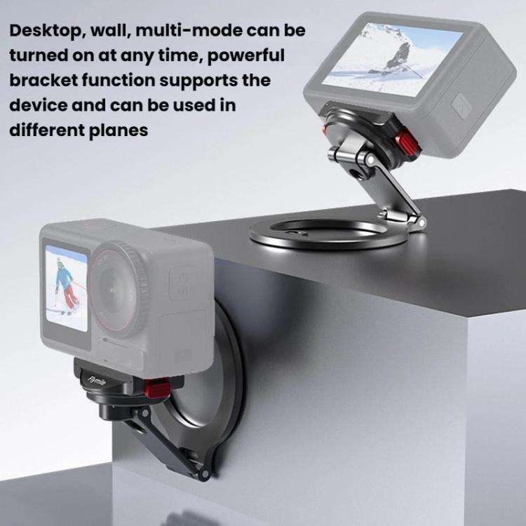 For DJI Osmo Action 3 / 4 / 5 Pro / Osmo 360 Flymile Quick-Release Magnetic Mount(Black)