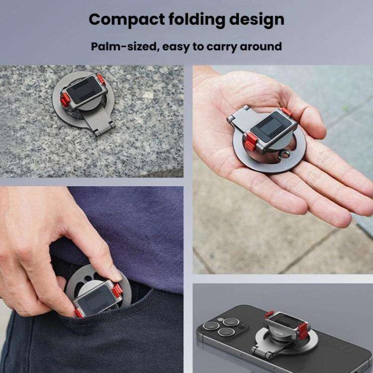 For DJI Osmo Action 3 / 4 / 5 Pro / Osmo 360 Flymile Quick-Release Magnetic Mount(Black)