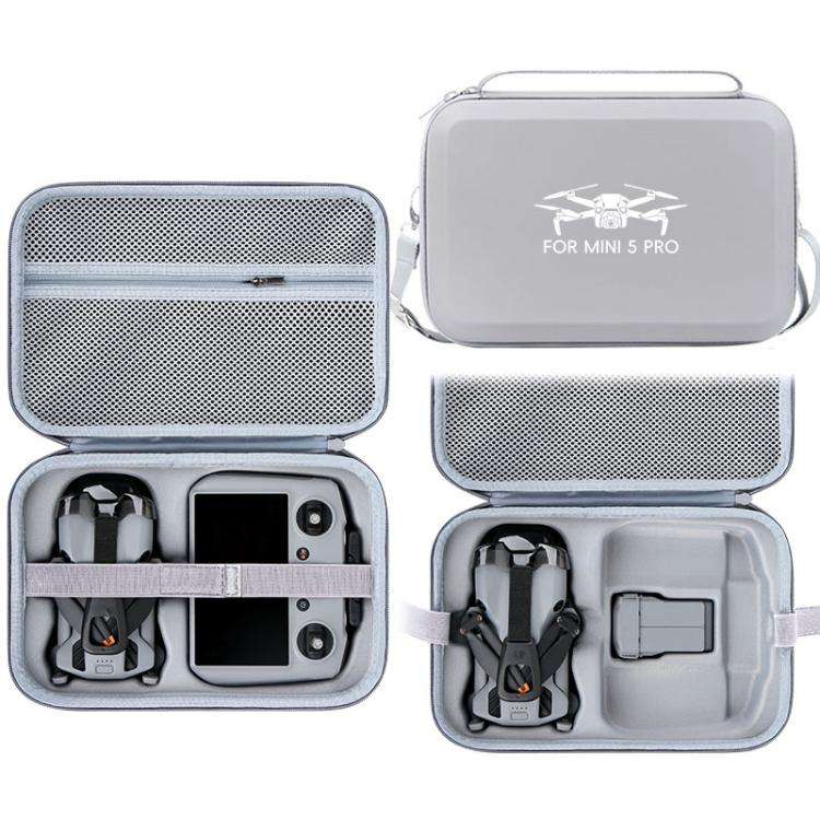 For DJI Mini 5 Pro & RC 2 PU Storage Bag Shoulder Carrying Bag(Gray)