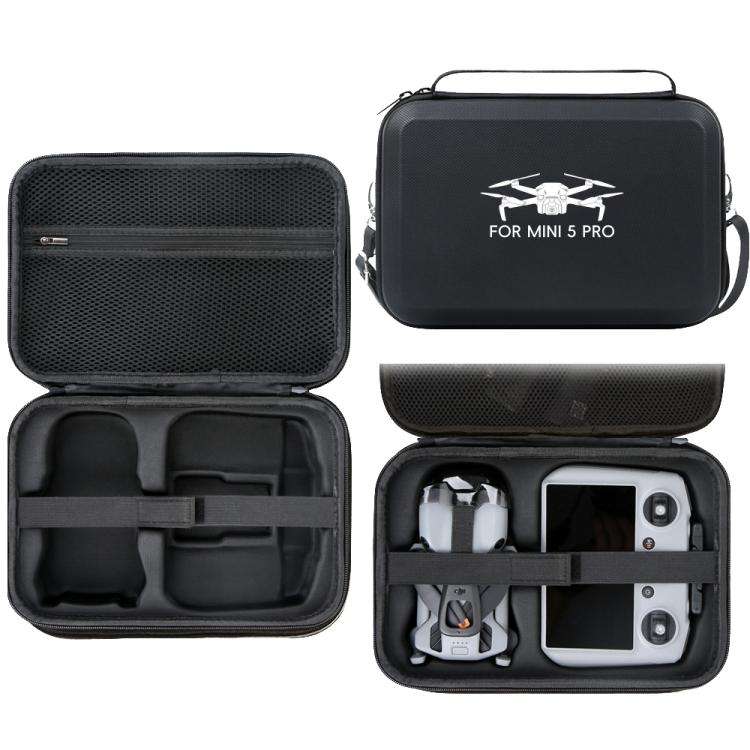 For DJI Mini 5 Pro & RC 2 PU Storage Bag Shoulder Carrying Bag(Black)