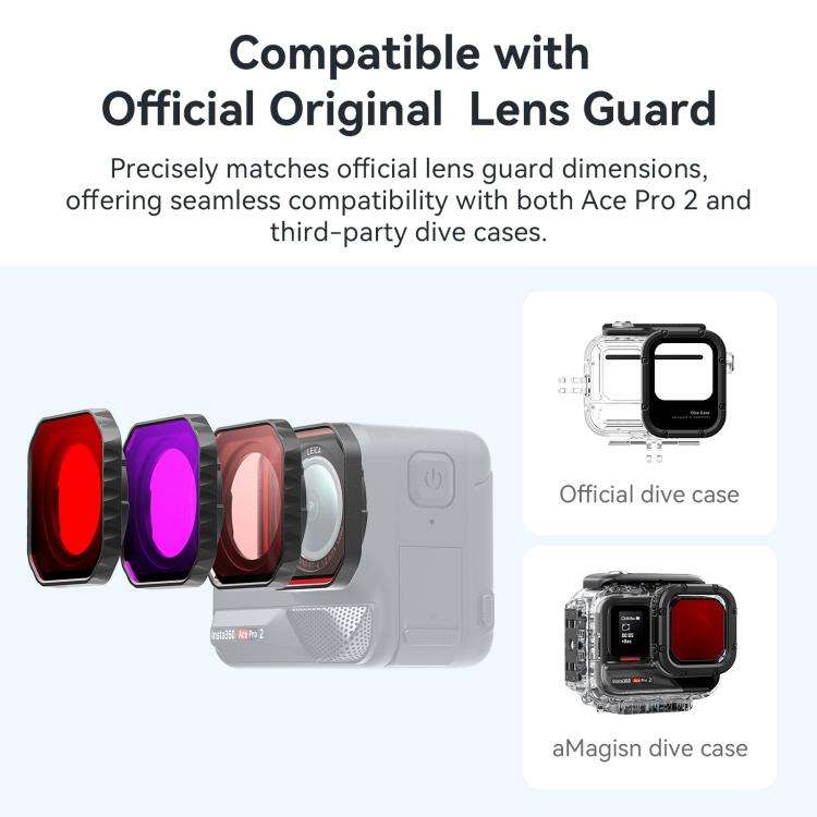 For Insta360 Ace Pro 2 aMagisn Dive Filter Underwater Waterproof Camera Lens Protector(Purple)
