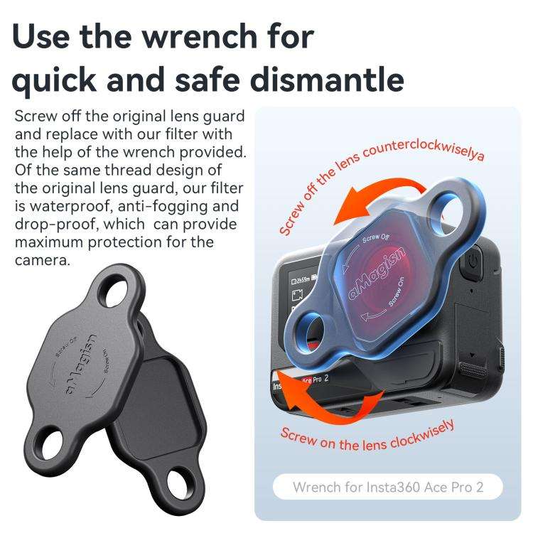 For Insta360 Ace Pro 2 aMagisn Dive Filter Underwater Waterproof Camera Lens Protector(Red)