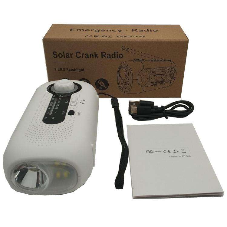 SOS Emergency Solar Hand Crank Weather Radio, No Battery, Size: US Version(Yellow)