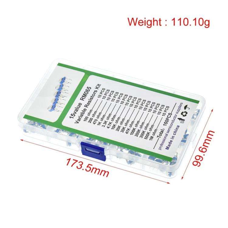 150pcs /Set 6mm Adjustable Resistor Box Lit(RM065)