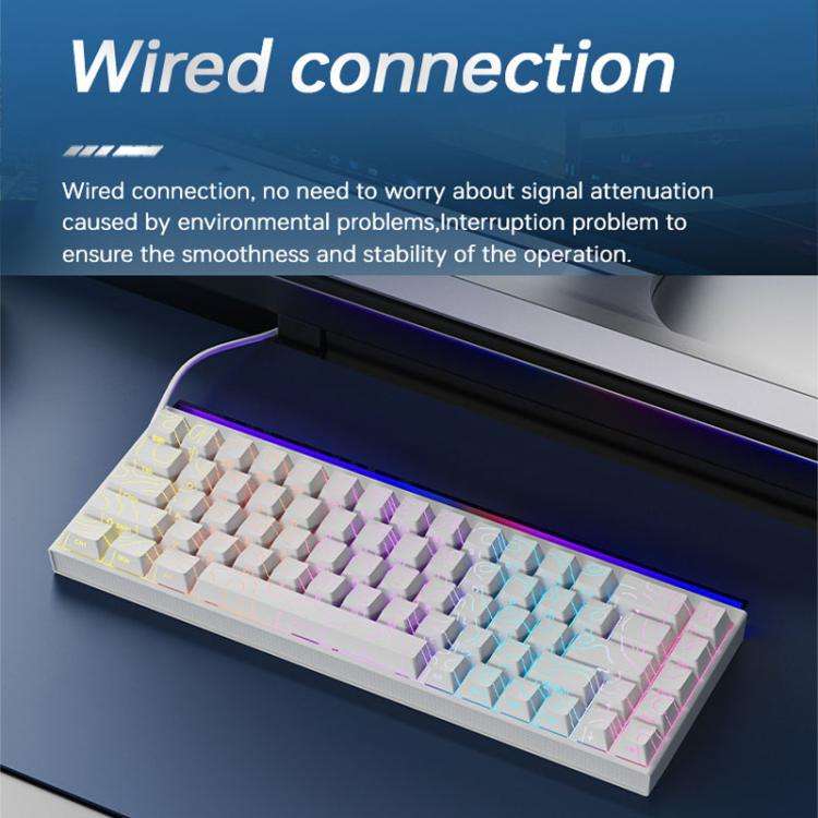 NACODEX NK68 Magnetic Shaft Mechanical Dazzle Color Wired Keyboard Office Computer Gaming 68 Keys...