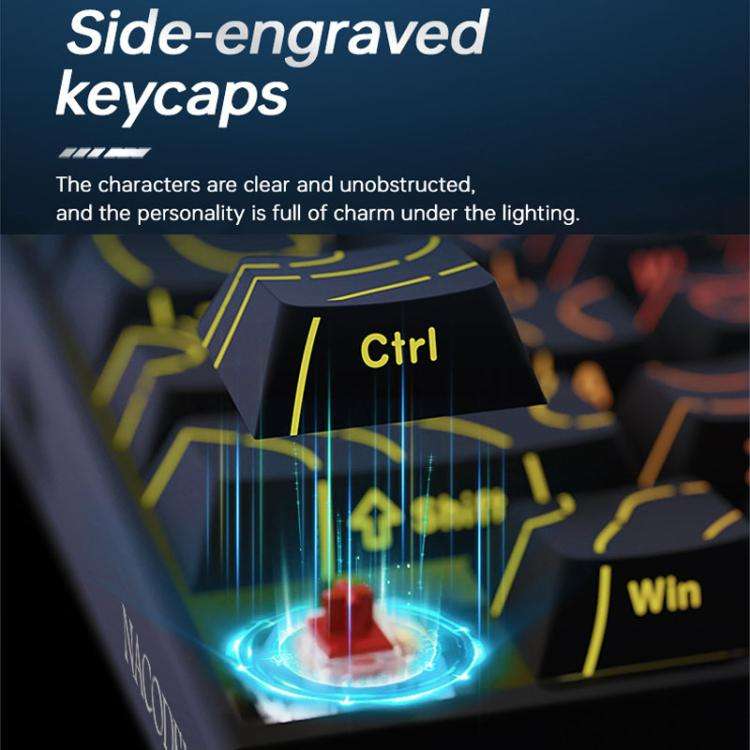 NACODEX NK68 Magnetic Shaft Mechanical Dazzle Color Wired Keyboard Office Computer Gaming 68 Keys...