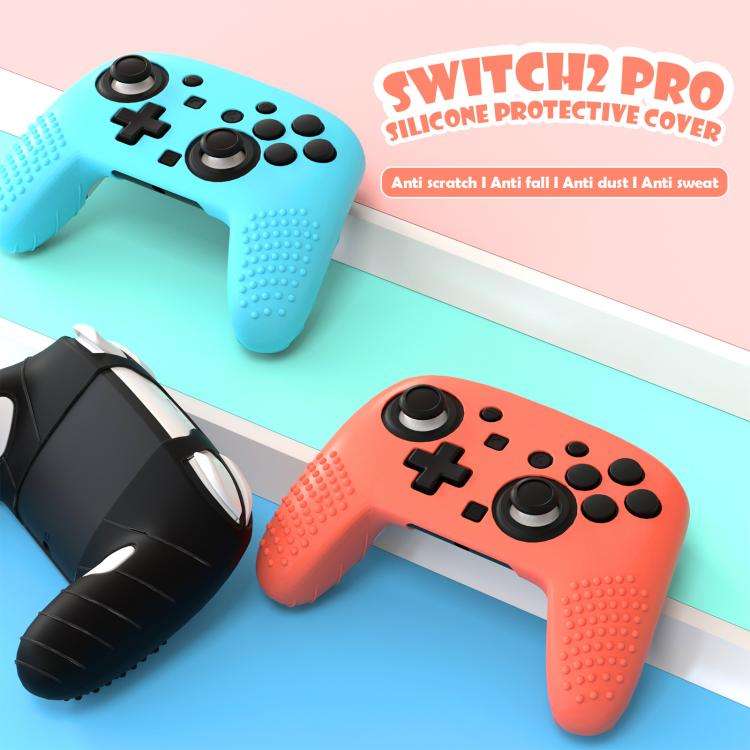 For Switch 2 Pro Controller Soft-Touch Silicone Case with Skin-Friendly Grip(Red)