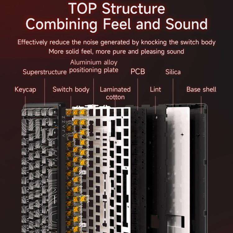 Ajazz AK680 MAX Magnetic Shaft Mechanical Wired Keyboard With RGB Light, Color: Side Engraving Gr...
