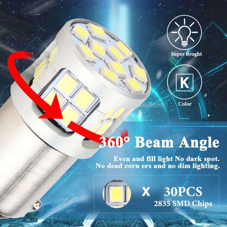 1pair Automotive 30-LED Wick 12V-80V Turn/Daytime Running/Taillight, Specification: 1156 Straight...