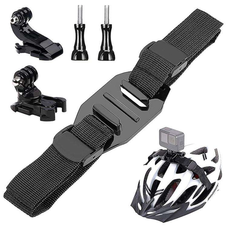 Universal Bike Helmet Camera Mount Adjustable Strap For Vented/Skeleton Helmets Compatible With G...