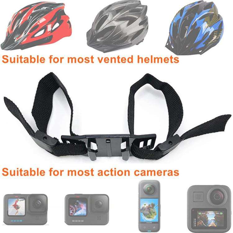 Universal Bike Helmet Camera Mount Adjustable Strap For Vented/Skeleton Helmets Compatible With G...