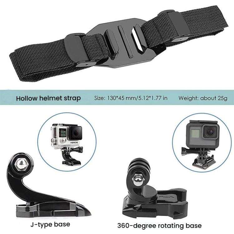 Universal Bike Helmet Camera Mount Adjustable Strap For Vented/Skeleton Helmets Compatible With G...
