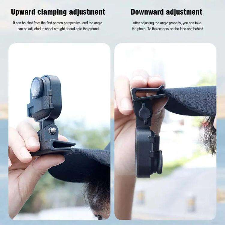 Hat Mount For Insta360 GO Ultra POV Cap Clip For Hands-Free First Person Shooting(Black)