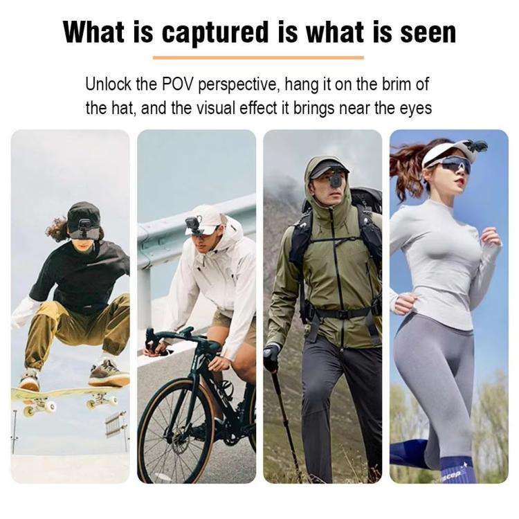 Hat Mount For Insta360 GO Ultra POV Cap Clip For Hands-Free First Person Shooting(Black)