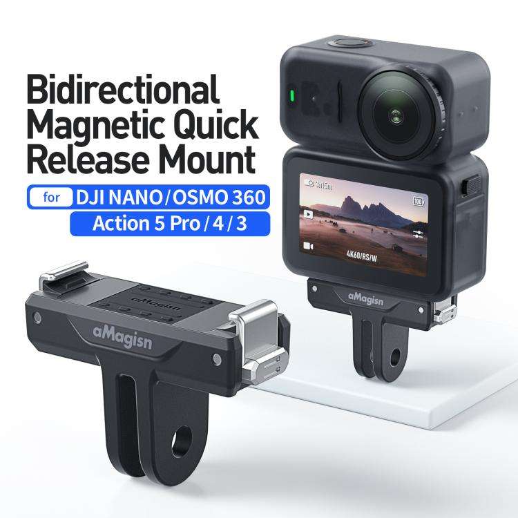 aMagisn TN10 Bidirectional Magnetic Quick Release Mount For DJI Nano / Osmo 360 II / Osmo 360 / A...