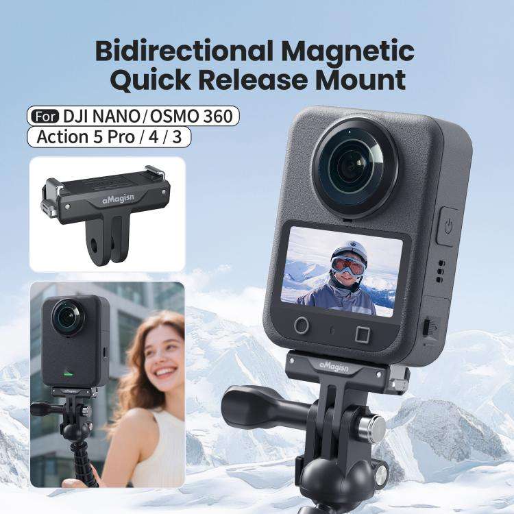 aMagisn TN10 Bidirectional Magnetic Quick Release Mount For DJI Nano / Osmo 360 II / Osmo 360 / A...