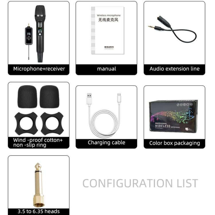 LS07+N33 1 Tow 2 Bluetooth Version Wireless Microphone Direct Broadcast Singing Handheld Microphone
