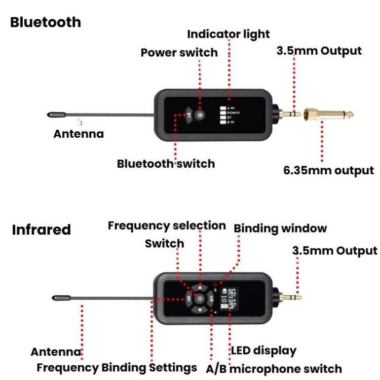 LS07+N33 1 Tow 1 Infrared Version Wireless Microphone Direct Broadcast Singing Handheld Microphone