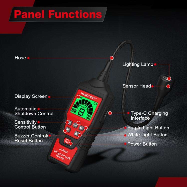 HABOTEST Car Air Conditioning Freon Refrigerant Leak Tester