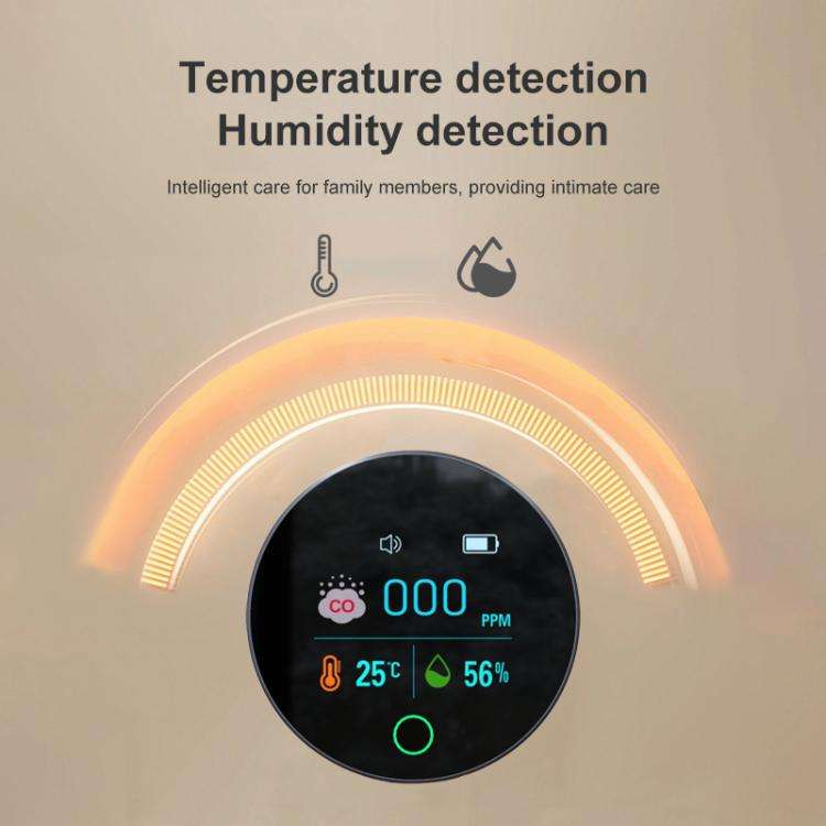 K5S Portable Digital Carbon Monoxide Detector Temperature And Humidity Detector