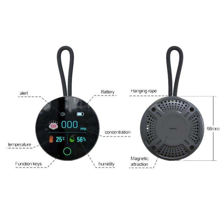 K5S Portable Digital Carbon Monoxide Detector Temperature And Humidity Detector