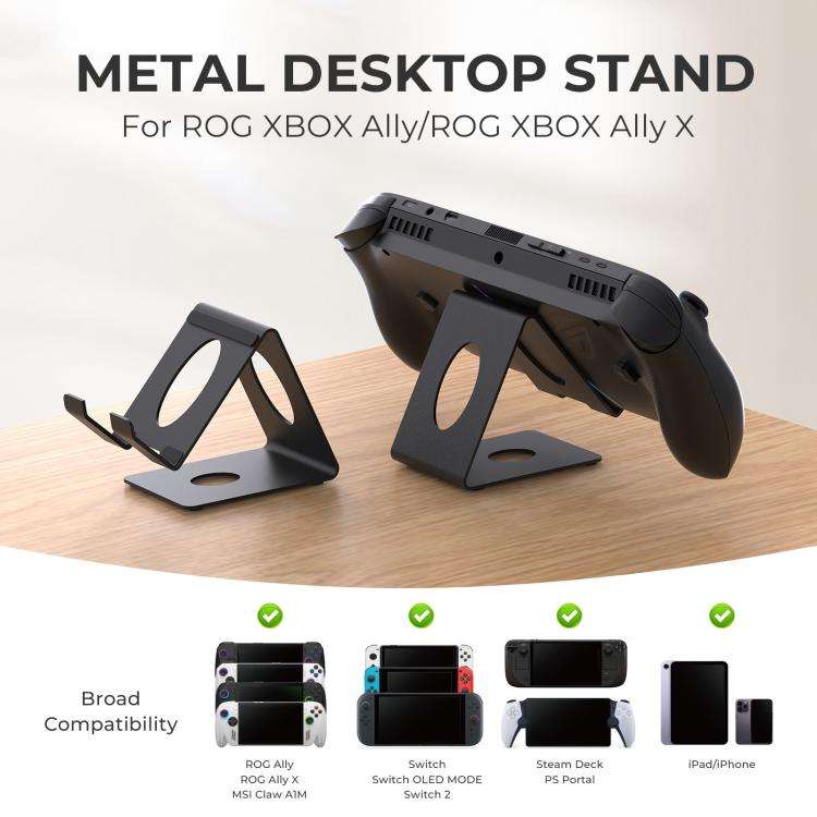 JYS Universal Metal Desktop Stand for Handheld Consoles Compatible with ROG Xbox Ally/X, Switch, ...
