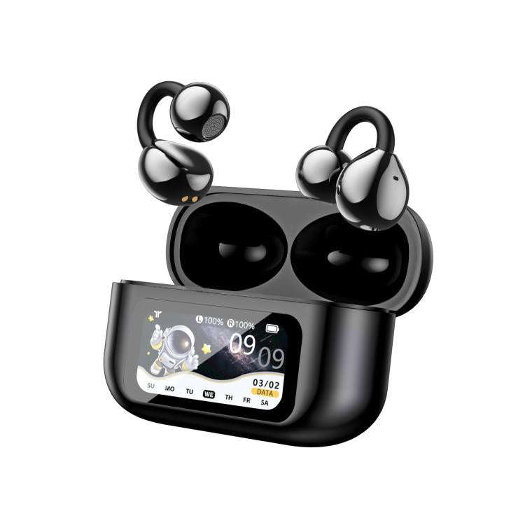 150 Languages Ai Smart Translator Bluetooth Earphones With Color Screen Charging Compartment(Black)