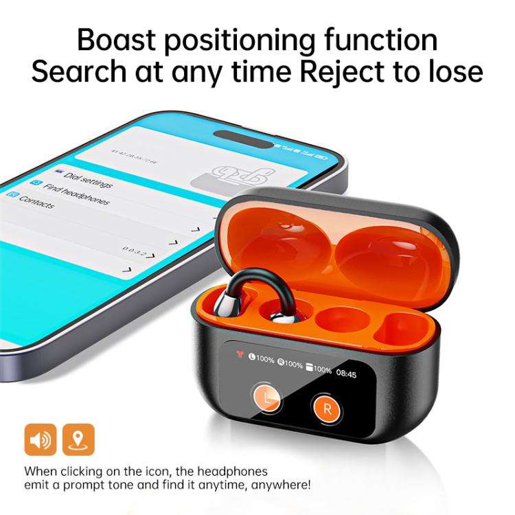 150 Languages Ai Smart Translator Bluetooth Earphones With Color Screen Charging Compartment(White)